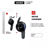 XUNDD XDCH-094 60W PD Fast Car Charger with Retractable Cable